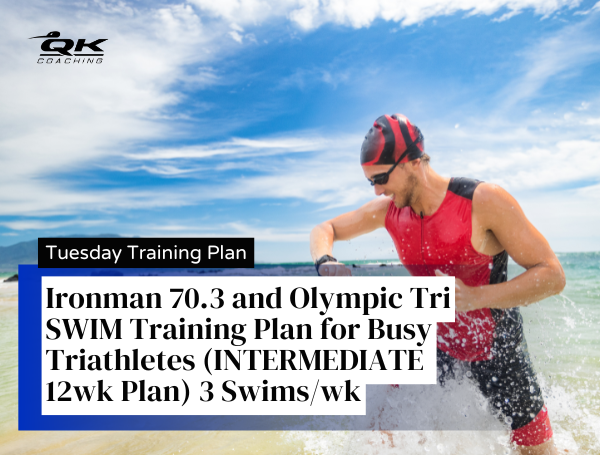 Ironman 70.3 and Olympic Tri SWIM Training Plan for Busy Triathletes (INTERMEDIATE 12wk Plan) 3 Swims/wk